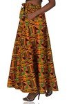 Kente Print Maxi Skirt with Headwrap for Women