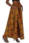 Kente Print Maxi Skirt with Headwrap for Women