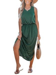 CUPSHE Women's Green Knit Beach Cover Up Dress