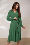 Grace Karin Women's Collared A-line Midi Dress - Green