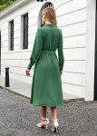 Grace Karin Women's Collared A-line Midi Dress - Green