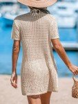 CUPSHE Short Sleeve Crochet Beach Coverup Dress