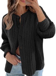 MEROKEETY Women's Ribbed Open Front Cardigan Sweater
