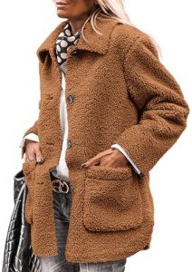 PrettyGarden Women's Cozy Faux Fur Jacket - Golden Camel