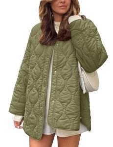 Flygo Women's Lightweight Quilted Oversized Jacket