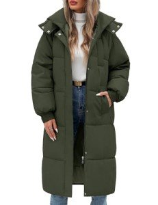 Cozy Dark Green Hooded Long Puffer Jacket