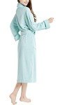 Mint Sherpa Trim Pajamas and Kimono Robe Set