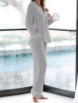 Cozy Women's Long Sleeve Pajama Set - Light Gray