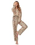 Ekouaer Women's Comfy Floral Knit Pajama Set