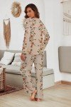 Ekouaer Women's Comfy Floral Knit Pajama Set