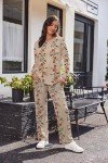 Ekouaer Women's Comfy Floral Knit Pajama Set