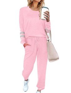 Light Pink Women's Loungewear Tracksuit Set