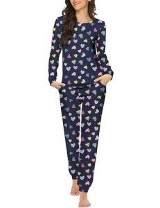 Ekouaer Women's Soft Long Sleeve Pajama Set