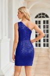 One Shoulder Sequin Mini Dress for Parties