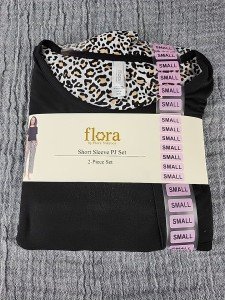 Flora Nikrooz Women's Black Short Sleeve PJ Set