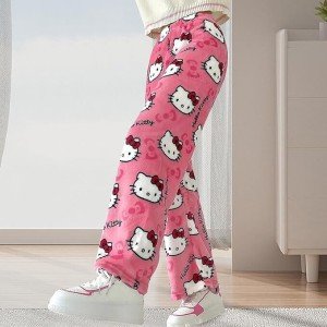 Kawaii Soft Pink Hello Kitty Pajama Pants