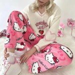 Kawaii Soft Pink Hello Kitty Pajama Pants
