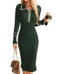 Grace Karin Women's Midi Button V Neck Sweater Dress