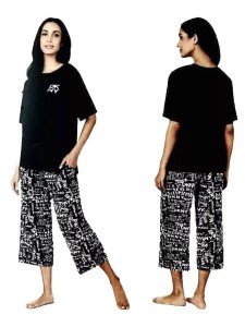 DKNY Women's Black & White Pajama Set, Large
