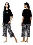 DKNY Women's Black & White Pajama Set, Large