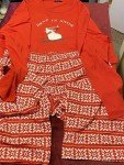 Red and White Cotton Pajama Set for Women
