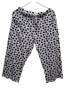Black Cat Star Capri Pajama Pants for Women