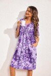 Ekouaer Women’s Floral Print House Dresses with Pockets