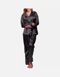 Silk Satin Long Sleeve Pajama Set for Women