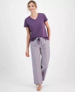 Charter Club Women's Checkered Drawstring Pajama Pants