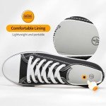 Black Lace-Up Canvas Sneakers for Women