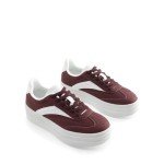 Women's Platform Lace-Up Sneakers - Wine Red