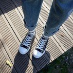 Black Lace-Up Canvas Sneakers for Women