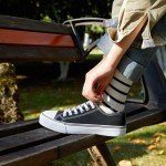 Black Lace-Up Canvas Sneakers for Women