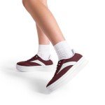 Women's Platform Lace-Up Sneakers - Wine Red