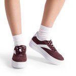 Women's Platform Lace-Up Sneakers - Wine Red