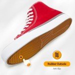 Red High Top Canvas Sneakers for Women