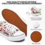 Adokoo Floral Canvas Low Top Sneakers for Women