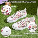Adokoo Floral Canvas Low Top Sneakers for Women
