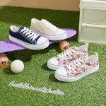 Adokoo Floral Canvas Low Top Sneakers for Women
