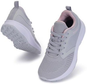 Women's Grey Athletic Sneakers with Wide Toe Box