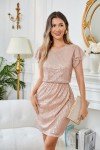 Grace Karin Ruffle Sleeve Sequin Party Dress