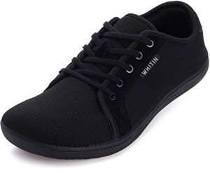 WHITIN Women's Wide Toe Minimalist Sneakers - Black