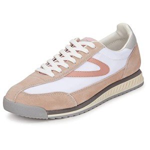 TRETORN Women's Vintage Lace-Up Sneakers, White/Blush
