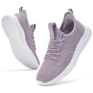 Lightweight Purple Slip-On Women's Walking Tennis Shoes