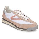TRETORN Women's Vintage Lace-Up Sneakers, White/Blush