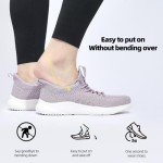 Lightweight Purple Slip-On Women's Walking Tennis Shoes