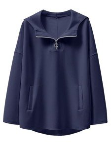 Cozy Oversized Quarter Zip Hoodie for Women