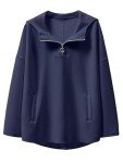 Cozy Oversized Quarter Zip Hoodie for Women