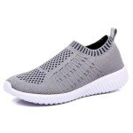 TIOSEBON Women's Gray Slip-On Casual Sneakers