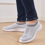 TIOSEBON Women's Gray Slip-On Casual Sneakers